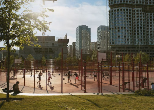 City landscape with buildings